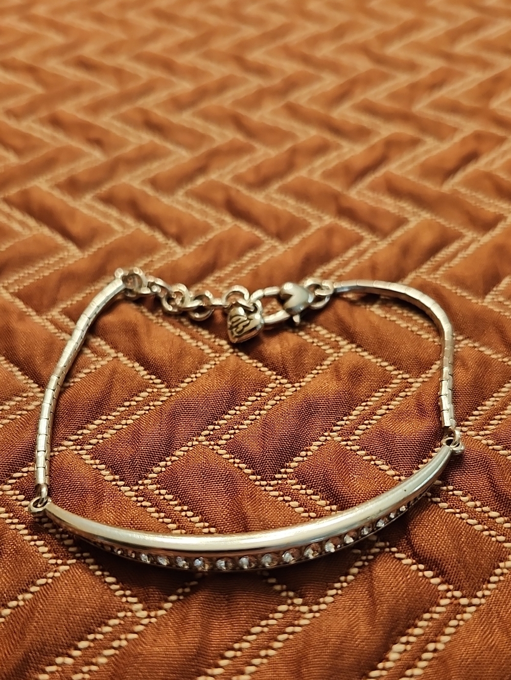 Brighton Delicate Silver Tone Crystal Bar Bracelet - 0125